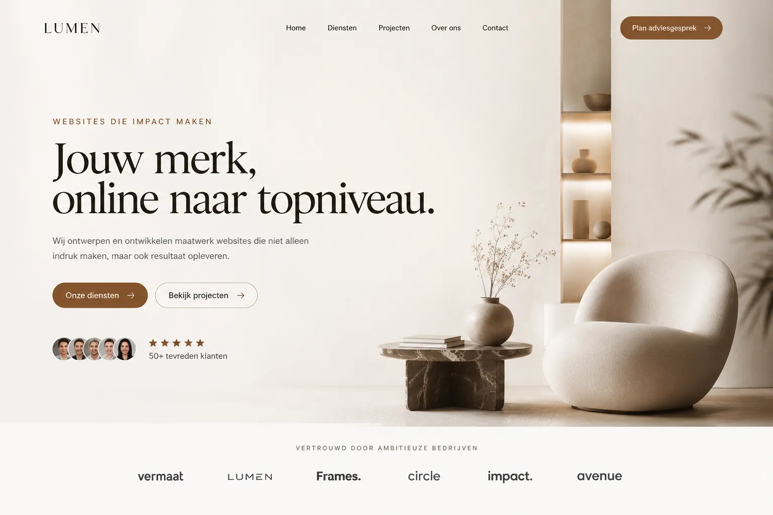 Voorbeeld van een door ons gebouwde website